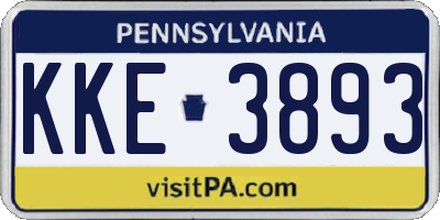 PA license plate KKE3893