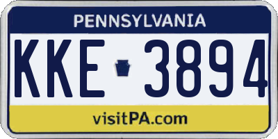 PA license plate KKE3894