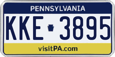 PA license plate KKE3895