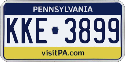PA license plate KKE3899