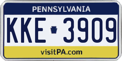 PA license plate KKE3909
