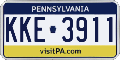 PA license plate KKE3911