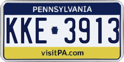 PA license plate KKE3913