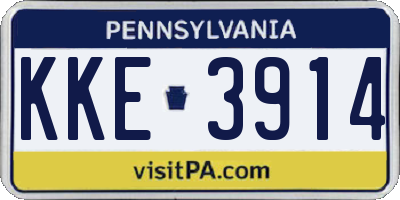 PA license plate KKE3914