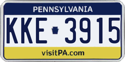 PA license plate KKE3915
