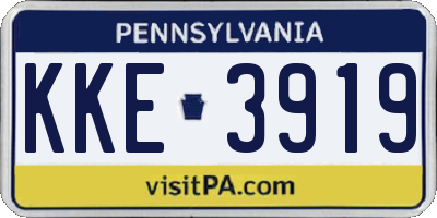 PA license plate KKE3919