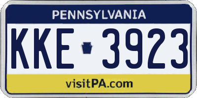 PA license plate KKE3923