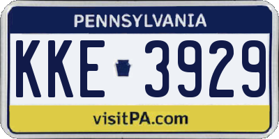 PA license plate KKE3929