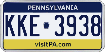 PA license plate KKE3938