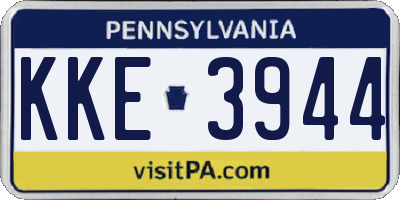 PA license plate KKE3944