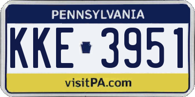 PA license plate KKE3951
