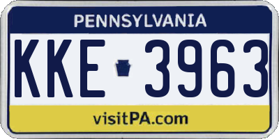 PA license plate KKE3963