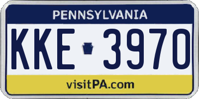 PA license plate KKE3970