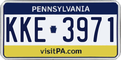 PA license plate KKE3971