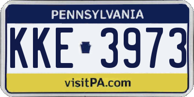 PA license plate KKE3973