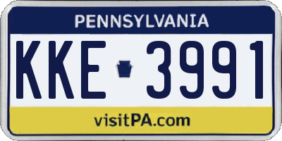 PA license plate KKE3991