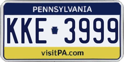 PA license plate KKE3999