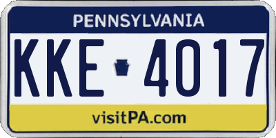 PA license plate KKE4017
