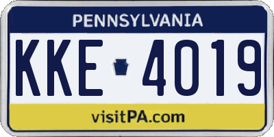 PA license plate KKE4019