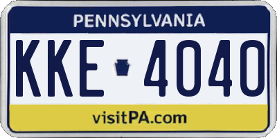 PA license plate KKE4040