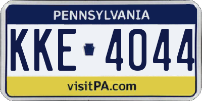 PA license plate KKE4044
