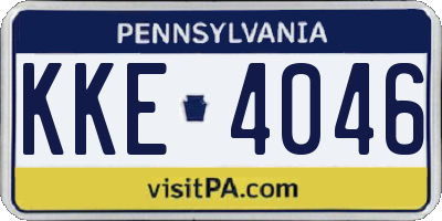 PA license plate KKE4046
