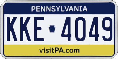 PA license plate KKE4049