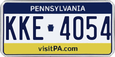 PA license plate KKE4054