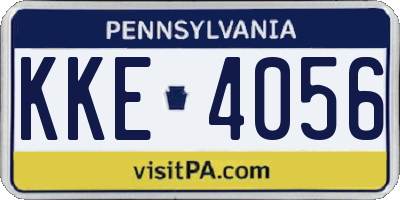 PA license plate KKE4056