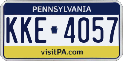 PA license plate KKE4057