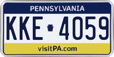 PA license plate KKE4059