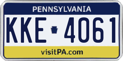 PA license plate KKE4061
