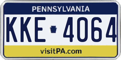 PA license plate KKE4064