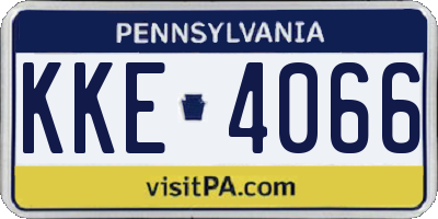 PA license plate KKE4066