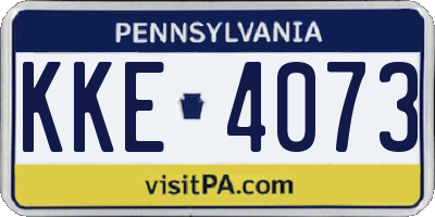 PA license plate KKE4073