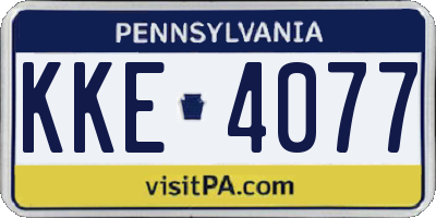 PA license plate KKE4077