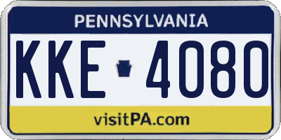 PA license plate KKE4080