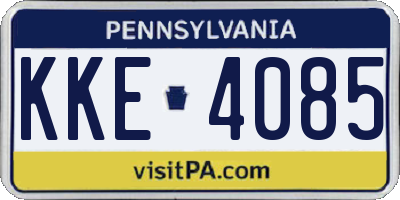 PA license plate KKE4085