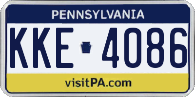 PA license plate KKE4086