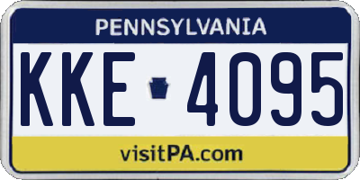 PA license plate KKE4095