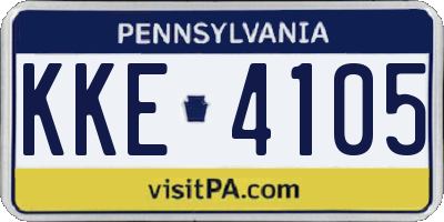 PA license plate KKE4105