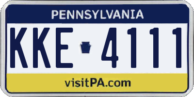 PA license plate KKE4111