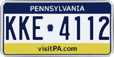 PA license plate KKE4112