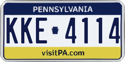 PA license plate KKE4114