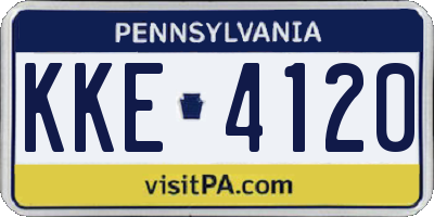 PA license plate KKE4120