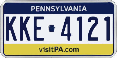 PA license plate KKE4121