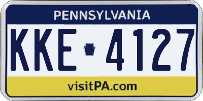 PA license plate KKE4127