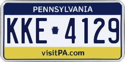 PA license plate KKE4129