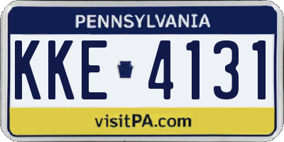 PA license plate KKE4131
