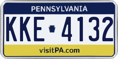 PA license plate KKE4132